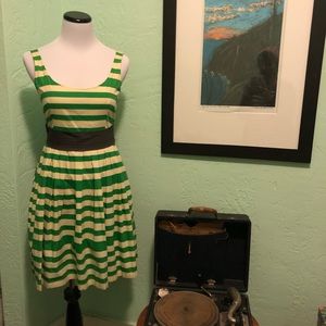 Anthropologie :: Playful Green Striped Party Dress